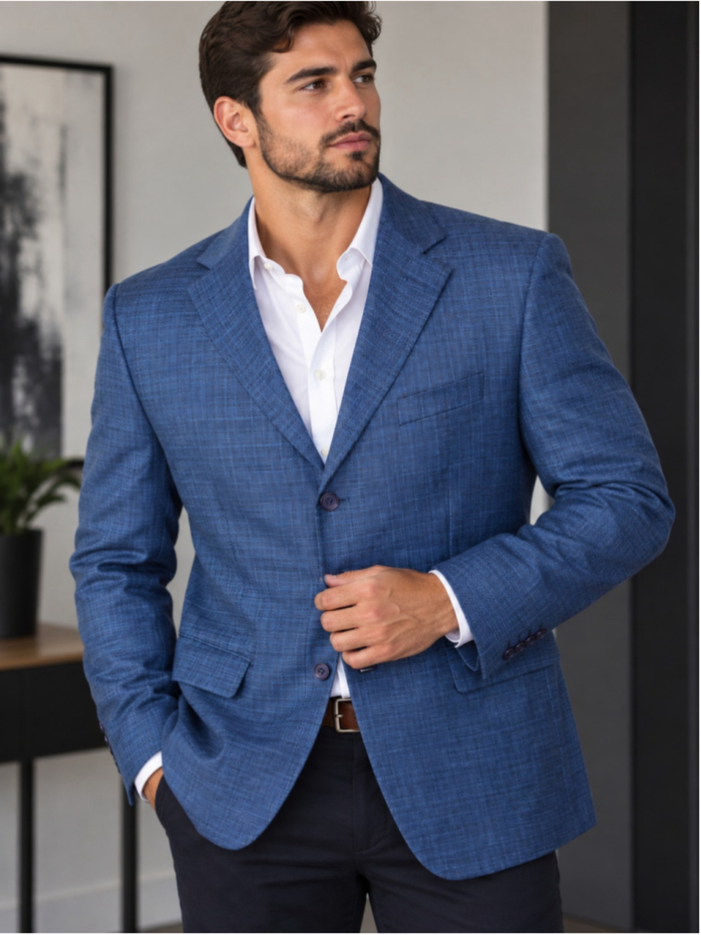 Mantoni Sport Coat Blazer Blue Men’s Size 40